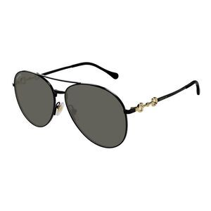 Gucci Sunglasses Aviator Full Rim, Black Frame and Grey Lens GG1698S001